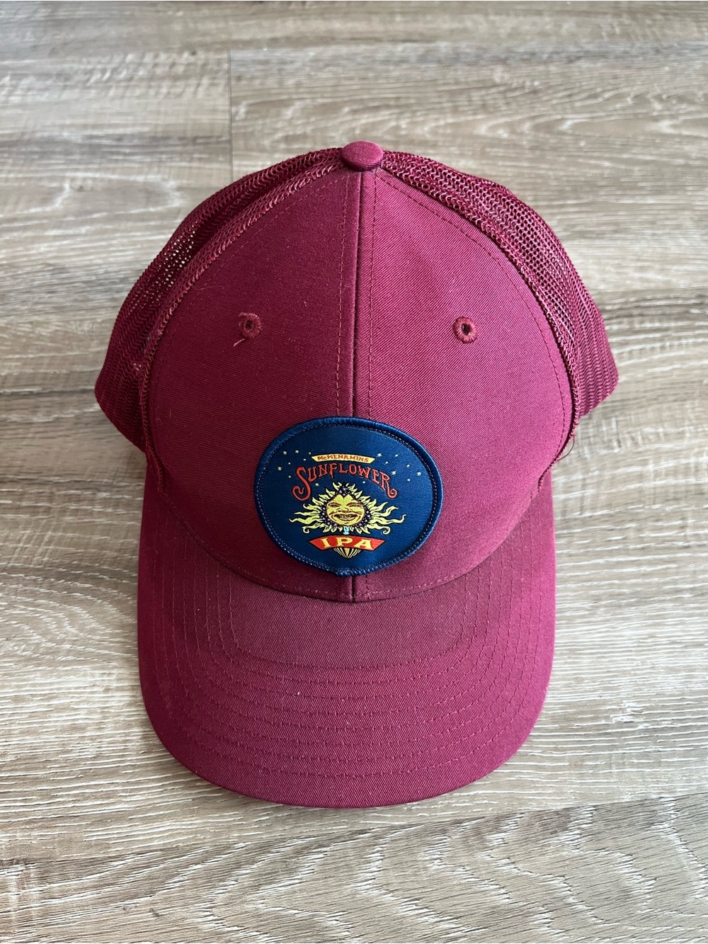 McMenamins Sunflower IPA Trucker Hat Maroon One Size Oregon Beer